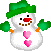 喜ぶ雪だるま1号